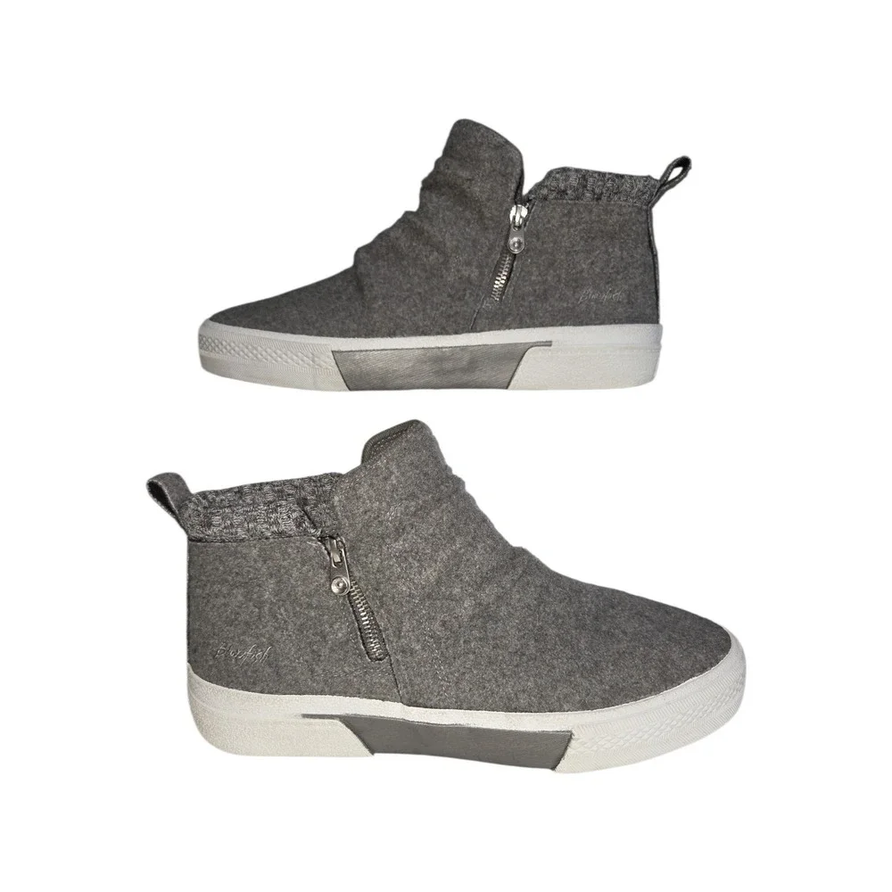 Blowfish Malibu Walkabout Gray Fabric Ankle Boots High Top Sneakers Womens 11M